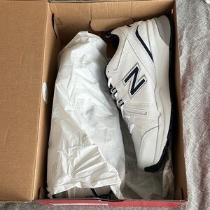 New Balance White and Navy Sneakers